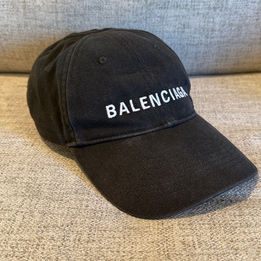 Balenciaga Wardrobe Black Baseball Cap Classic Embroidered Logo *CoA Included